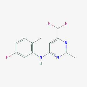 molecular formula C13H12F3N3 B6457460 6-(difluoromethyl)-N-(5-fluoro-2-methylphenyl)-2-methylpyrimidin-4-amine CAS No. 2548991-26-8