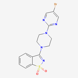 molecular formula C15H14BrN5O2S B6457476 3-[4-(5-bromopyrimidin-2-yl)piperazin-1-yl]-1lambda6,2-benzothiazole-1,1-dione CAS No. 2549024-30-6