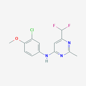 molecular formula C13H12ClF2N3O B6457480 N-(3-chloro-4-methoxyphenyl)-6-(difluoromethyl)-2-methylpyrimidin-4-amine CAS No. 2548989-71-3