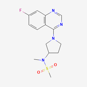 molecular formula C14H17FN4O2S B6457492 N-[1-(7-fluoroquinazolin-4-yl)pyrrolidin-3-yl]-N-methylmethanesulfonamide CAS No. 2549043-55-0