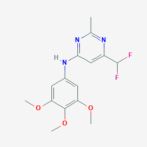 molecular formula C15H17F2N3O3 B6457499 6-(difluoromethyl)-2-methyl-N-(3,4,5-trimethoxyphenyl)pyrimidin-4-amine CAS No. 2549004-00-2