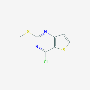 molecular formula C7H5ClN2S2 B064575 4-氯-2-(甲硫基)噻吩并[3,2-d]嘧啶 CAS No. 176530-47-5