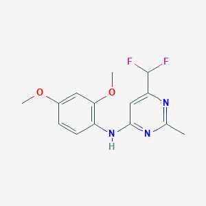 molecular formula C14H15F2N3O2 B6457504 6-(difluoromethyl)-N-(2,4-dimethoxyphenyl)-2-methylpyrimidin-4-amine CAS No. 2549015-65-6