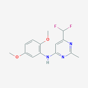 molecular formula C14H15F2N3O2 B6457515 6-(difluoromethyl)-N-(2,5-dimethoxyphenyl)-2-methylpyrimidin-4-amine CAS No. 2549015-33-8