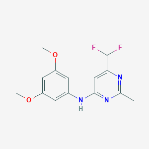 molecular formula C14H15F2N3O2 B6457516 6-(difluoromethyl)-N-(3,5-dimethoxyphenyl)-2-methylpyrimidin-4-amine CAS No. 2548987-94-4