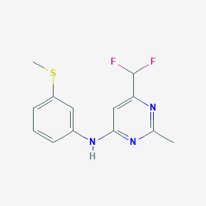 molecular formula C13H13F2N3S B6457524 6-(difluoromethyl)-2-methyl-N-[3-(methylsulfanyl)phenyl]pyrimidin-4-amine CAS No. 2548976-80-1