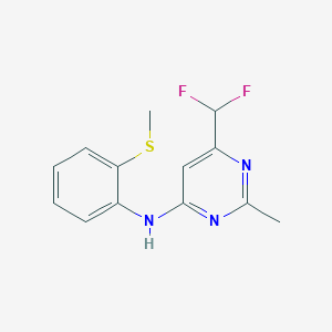 molecular formula C13H13F2N3S B6457530 6-(difluoromethyl)-2-methyl-N-[2-(methylsulfanyl)phenyl]pyrimidin-4-amine CAS No. 2549044-67-7