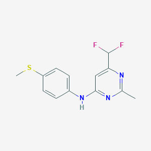 molecular formula C13H13F2N3S B6457548 6-(difluoromethyl)-2-methyl-N-[4-(methylsulfanyl)phenyl]pyrimidin-4-amine CAS No. 2548999-43-3