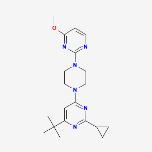 molecular formula C20H28N6O B6457571 4-tert-butyl-2-cyclopropyl-6-[4-(4-methoxypyrimidin-2-yl)piperazin-1-yl]pyrimidine CAS No. 2549024-20-4