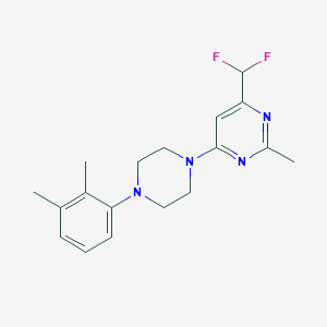 molecular formula C18H22F2N4 B6457588 4-(difluoromethyl)-6-[4-(2,3-dimethylphenyl)piperazin-1-yl]-2-methylpyrimidine CAS No. 2548978-54-5