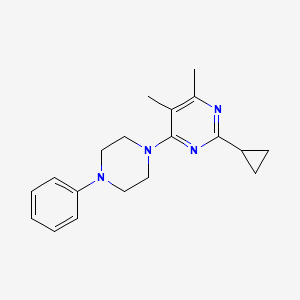 molecular formula C19H24N4 B6457598 2-cyclopropyl-4,5-dimethyl-6-(4-phenylpiperazin-1-yl)pyrimidine CAS No. 2549018-39-3