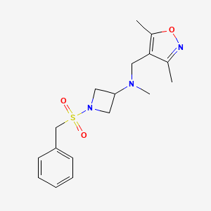 molecular formula C17H23N3O3S B6457656 N-[(3,5-dimethyl-1,2-oxazol-4-yl)methyl]-N-methyl-1-phenylmethanesulfonylazetidin-3-amine CAS No. 2548979-37-7