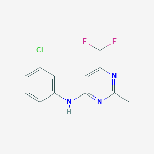 molecular formula C12H10ClF2N3 B6457696 N-(3-chlorophenyl)-6-(difluoromethyl)-2-methylpyrimidin-4-amine CAS No. 2548983-86-2