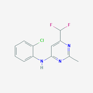 molecular formula C12H10ClF2N3 B6457697 N-(2-chlorophenyl)-6-(difluoromethyl)-2-methylpyrimidin-4-amine CAS No. 2548987-72-8