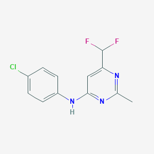molecular formula C12H10ClF2N3 B6457705 N-(4-chlorophenyl)-6-(difluoromethyl)-2-methylpyrimidin-4-amine CAS No. 2549026-07-3