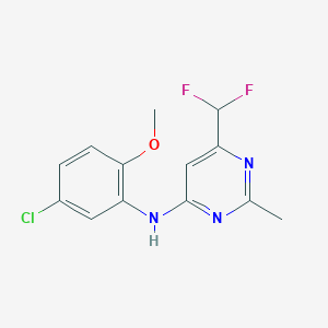 molecular formula C13H12ClF2N3O B6457707 N-(5-chloro-2-methoxyphenyl)-6-(difluoromethyl)-2-methylpyrimidin-4-amine CAS No. 2549026-11-9