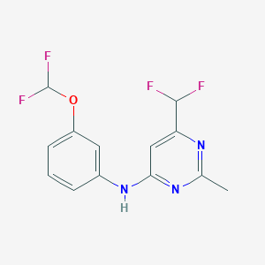 molecular formula C13H11F4N3O B6457713 N-[3-(difluoromethoxy)phenyl]-6-(difluoromethyl)-2-methylpyrimidin-4-amine CAS No. 2548976-82-3