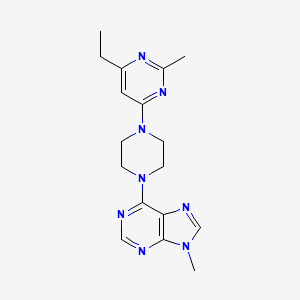 molecular formula C17H22N8 B6457728 6-[4-(6-ethyl-2-methylpyrimidin-4-yl)piperazin-1-yl]-9-methyl-9H-purine CAS No. 2549023-90-5