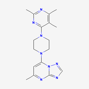 molecular formula C17H22N8 B6457734 2,4,5-trimethyl-6-(4-{5-methyl-[1,2,4]triazolo[1,5-a]pyrimidin-7-yl}piperazin-1-yl)pyrimidine CAS No. 2549040-58-4
