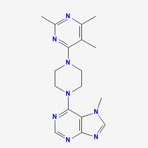 molecular formula C17H22N8 B6457745 7-methyl-6-[4-(2,5,6-trimethylpyrimidin-4-yl)piperazin-1-yl]-7H-purine CAS No. 2549018-28-0