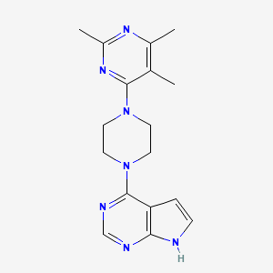 molecular formula C17H21N7 B6457750 2,4,5-trimethyl-6-(4-{7H-pyrrolo[2,3-d]pyrimidin-4-yl}piperazin-1-yl)pyrimidine CAS No. 2549040-66-4