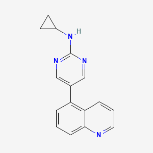 molecular formula C16H14N4 B6457770 N-cyclopropyl-5-(quinolin-5-yl)pyrimidin-2-amine CAS No. 2549018-67-7