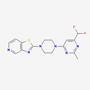 molecular formula C16H16F2N6S B6457777 4-(difluoromethyl)-2-methyl-6-(4-{[1,3]thiazolo[4,5-c]pyridin-2-yl}piperazin-1-yl)pyrimidine CAS No. 2549004-99-9