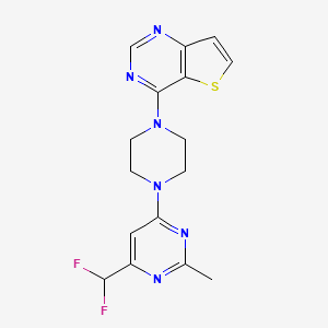 molecular formula C16H16F2N6S B6457827 4-(difluoromethyl)-2-methyl-6-(4-{thieno[3,2-d]pyrimidin-4-yl}piperazin-1-yl)pyrimidine CAS No. 2548991-02-0