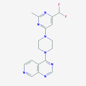 molecular formula C17H17F2N7 B6457856 4-(difluoromethyl)-2-methyl-6-(4-{pyrido[3,4-d]pyrimidin-4-yl}piperazin-1-yl)pyrimidine CAS No. 2548991-12-2