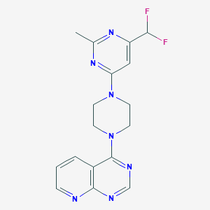 molecular formula C17H17F2N7 B6457857 4-(difluoromethyl)-2-methyl-6-(4-{pyrido[2,3-d]pyrimidin-4-yl}piperazin-1-yl)pyrimidine CAS No. 2549038-13-1