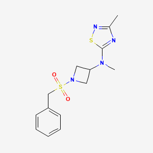molecular formula C14H18N4O2S2 B6457892 N,3-dimethyl-N-(1-phenylmethanesulfonylazetidin-3-yl)-1,2,4-thiadiazol-5-amine CAS No. 2549063-94-5
