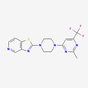 molecular formula C16H15F3N6S B6457903 2-methyl-4-(4-{[1,3]thiazolo[4,5-c]pyridin-2-yl}piperazin-1-yl)-6-(trifluoromethyl)pyrimidine CAS No. 2549018-81-5