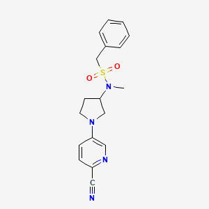 molecular formula C18H20N4O2S B6457904 N-[1-(6-cyanopyridin-3-yl)pyrrolidin-3-yl]-N-methyl-1-phenylmethanesulfonamide CAS No. 2549000-80-6