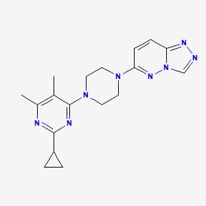 molecular formula C18H22N8 B6457905 2-cyclopropyl-4,5-dimethyl-6-(4-{[1,2,4]triazolo[4,3-b]pyridazin-6-yl}piperazin-1-yl)pyrimidine CAS No. 2549015-01-0