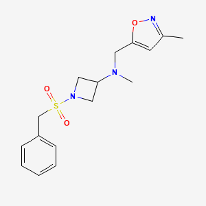 N-methyl-N-[(3-methyl-1,2-oxazol-5-yl)methyl]-1-phenylmethanesulfonylazetidin-3-amine