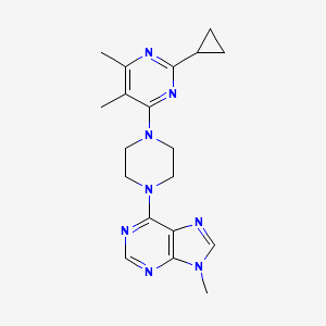 molecular formula C19H24N8 B6457931 6-[4-(2-cyclopropyl-5,6-dimethylpyrimidin-4-yl)piperazin-1-yl]-9-methyl-9H-purine CAS No. 2548984-14-9