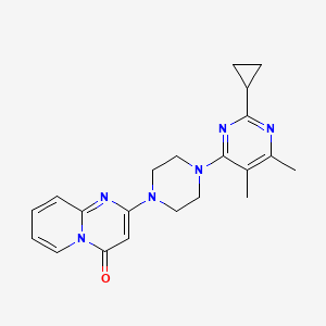 molecular formula C21H24N6O B6457944 2-[4-(2-cyclopropyl-5,6-dimethylpyrimidin-4-yl)piperazin-1-yl]-4H-pyrido[1,2-a]pyrimidin-4-one CAS No. 2548995-16-8