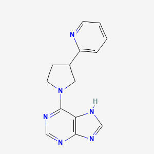 molecular formula C14H14N6 B6457954 6-[3-(pyridin-2-yl)pyrrolidin-1-yl]-9H-purine CAS No. 2549041-19-0