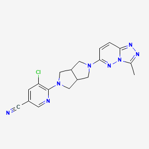 molecular formula C18H17ClN8 B6457978 5-chloro-6-(5-{3-methyl-[1,2,4]triazolo[4,3-b]pyridazin-6-yl}-octahydropyrrolo[3,4-c]pyrrol-2-yl)pyridine-3-carbonitrile CAS No. 2549026-37-9