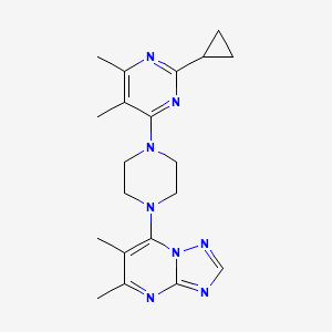 molecular formula C20H26N8 B6457989 2-cyclopropyl-4-(4-{5,6-dimethyl-[1,2,4]triazolo[1,5-a]pyrimidin-7-yl}piperazin-1-yl)-5,6-dimethylpyrimidine CAS No. 2549007-96-5