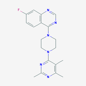 molecular formula C19H21FN6 B6457992 7-fluoro-4-[4-(2,5,6-trimethylpyrimidin-4-yl)piperazin-1-yl]quinazoline CAS No. 2549044-17-7