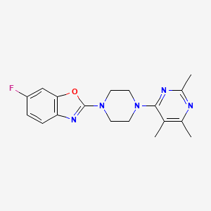 molecular formula C18H20FN5O B6457993 6-fluoro-2-[4-(2,5,6-trimethylpyrimidin-4-yl)piperazin-1-yl]-1,3-benzoxazole CAS No. 2549003-78-1