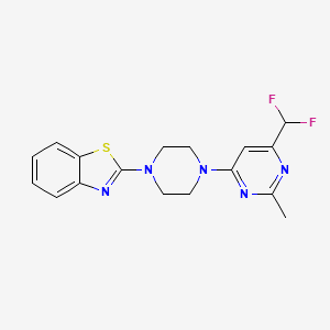 molecular formula C17H17F2N5S B6458001 2-{4-[6-(difluoromethyl)-2-methylpyrimidin-4-yl]piperazin-1-yl}-1,3-benzothiazole CAS No. 2548996-52-5