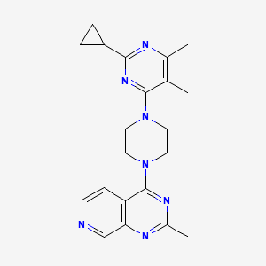molecular formula C21H25N7 B6458002 2-cyclopropyl-4,5-dimethyl-6-(4-{2-methylpyrido[3,4-d]pyrimidin-4-yl}piperazin-1-yl)pyrimidine CAS No. 2548995-26-0