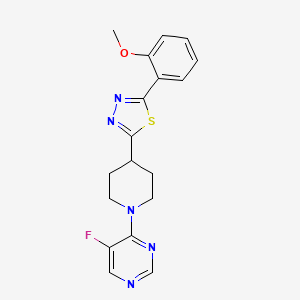molecular formula C18H18FN5OS B6458003 5-fluoro-4-{4-[5-(2-methoxyphenyl)-1,3,4-thiadiazol-2-yl]piperidin-1-yl}pyrimidine CAS No. 2549017-71-0