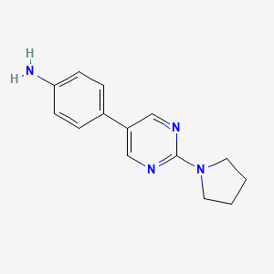 molecular formula C14H16N4 B6458004 4-[2-(pyrrolidin-1-yl)pyrimidin-5-yl]aniline CAS No. 2548977-81-5