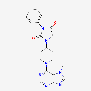 molecular formula C20H21N7O2 B6458072 1-[1-(7-methyl-7H-purin-6-yl)piperidin-4-yl]-3-phenylimidazolidine-2,4-dione CAS No. 2549023-37-0
