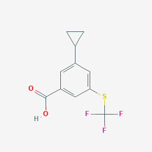 molecular formula C11H9F3O2S B6458095 3-cyclopropyl-5-[(trifluoromethyl)sulfanyl]benzoic acid CAS No. 2548990-90-3