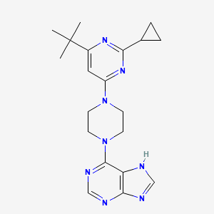 molecular formula C20H26N8 B6458104 6-[4-(6-tert-butyl-2-cyclopropylpyrimidin-4-yl)piperazin-1-yl]-9H-purine CAS No. 2548992-59-0