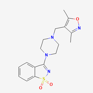 molecular formula C17H20N4O3S B6458128 3-{4-[(3,5-dimethyl-1,2-oxazol-4-yl)methyl]piperazin-1-yl}-1lambda6,2-benzothiazole-1,1-dione CAS No. 2549047-74-5